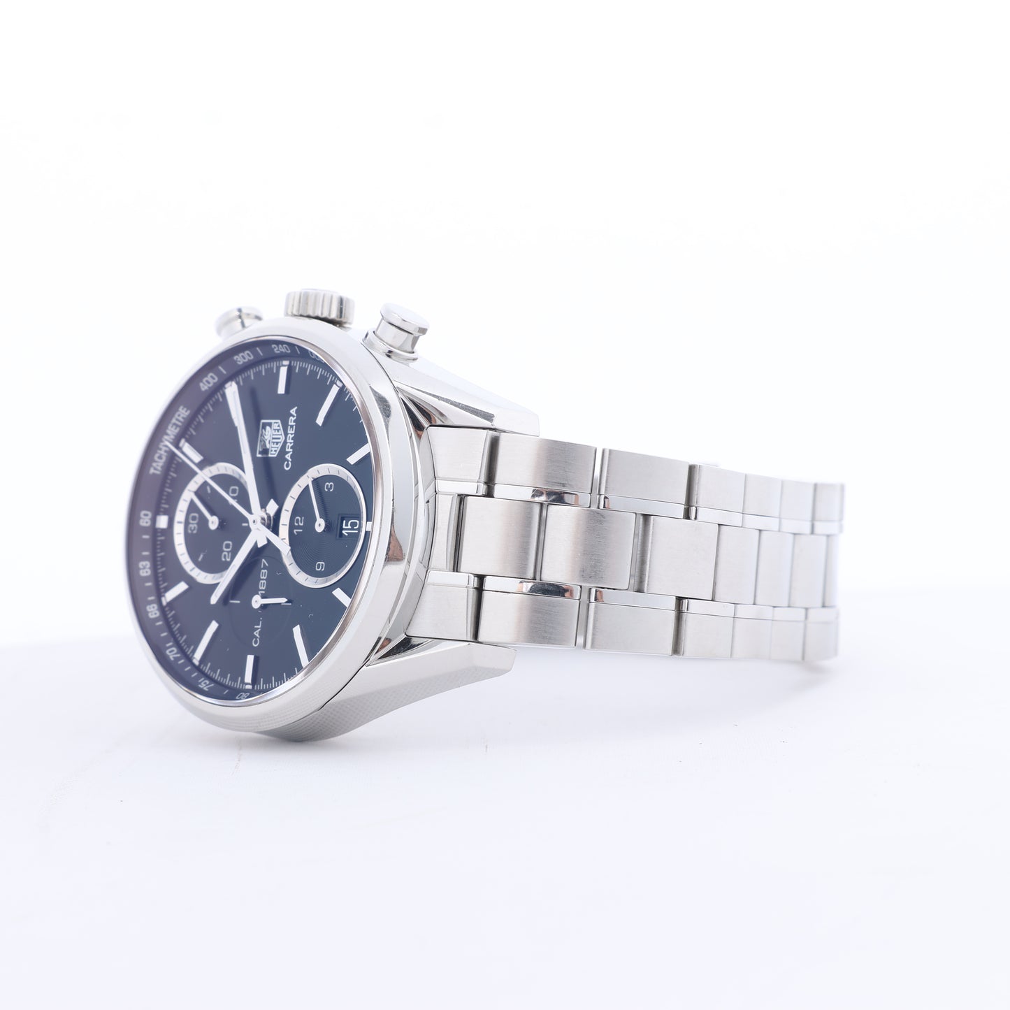 TAG Heuer Carrera Calibre 1887 Chronograph CAR2110.BA0720 RPR0632 SS AT Uhr mit schwarzem Zifferblatt