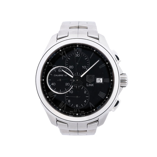 TAG Heuer Link Calibre 16 CAT2012 RAV0551 SS AT Uhr mit schwarzem Zifferblatt