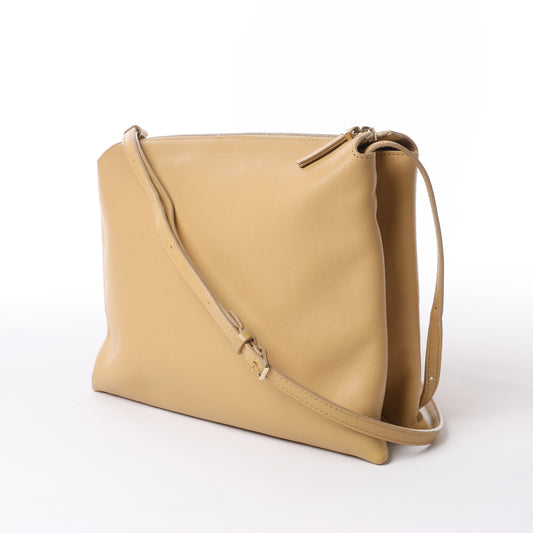 Mini sac à bandoulière en cuir beige The Row