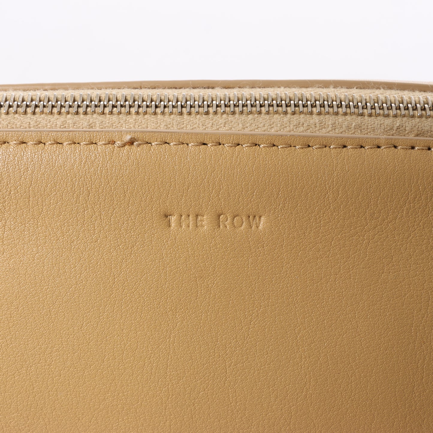 Mini sac à bandoulière en cuir beige The Row
