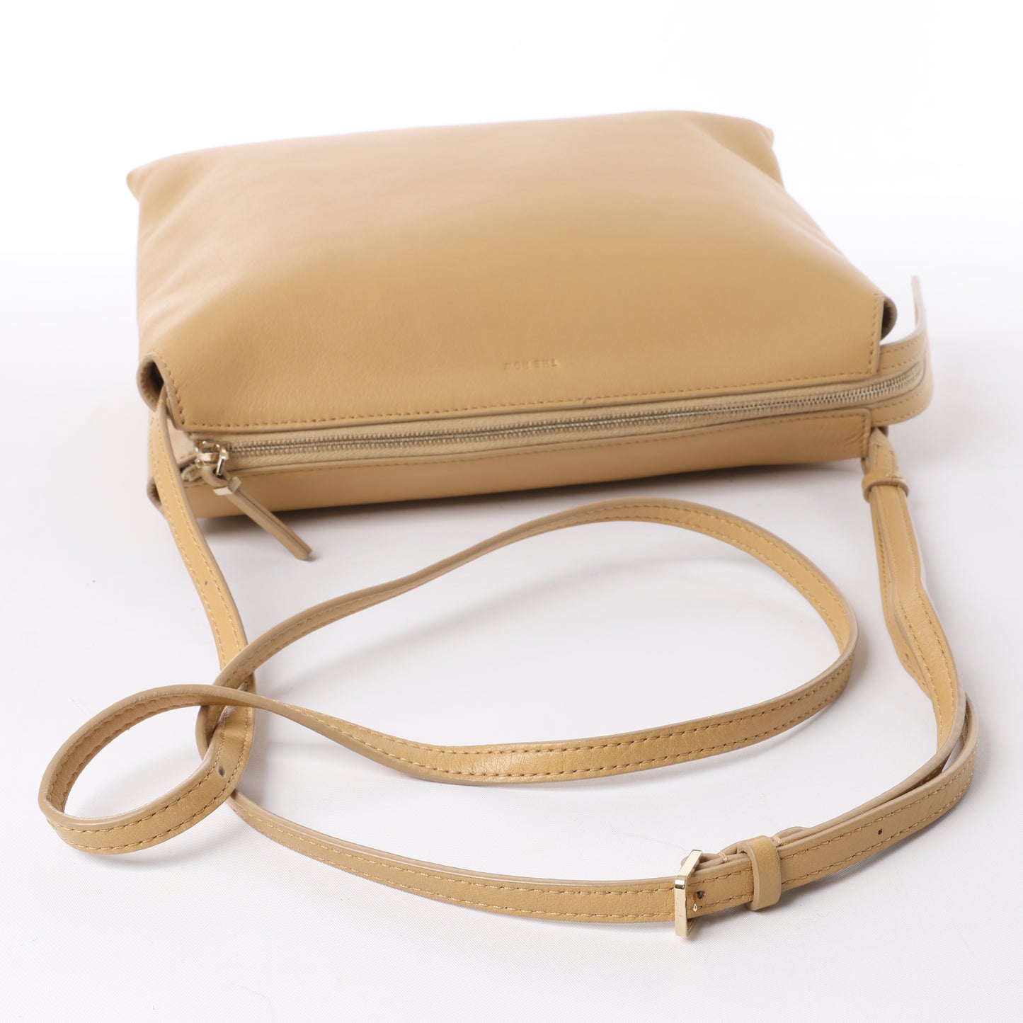 Mini sac à bandoulière en cuir beige The Row