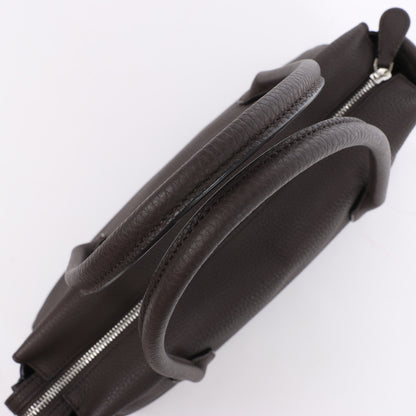 The Row East/West Leather Handbag in Brown