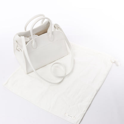 The Row Soft Margaux 10 Leather 2Way Handbag in White