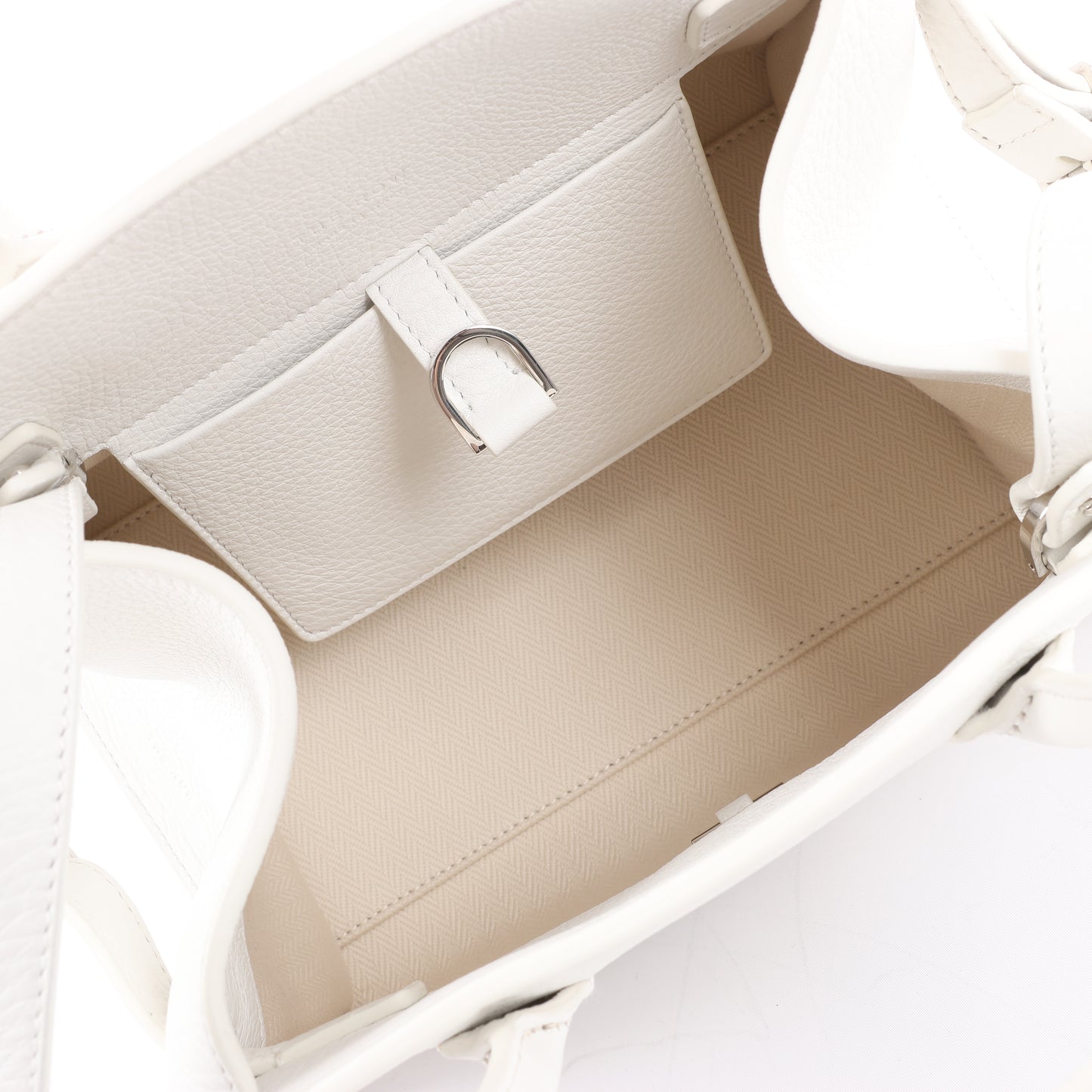 The Row Soft Margaux 10 Leather 2Way Handbag in White