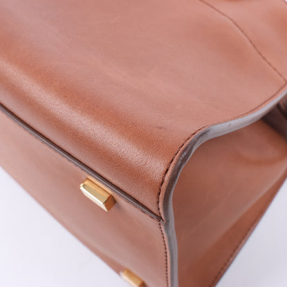 The Row – Weiche Margaux 10 – 2-Wege-Handtasche aus braunem Leder