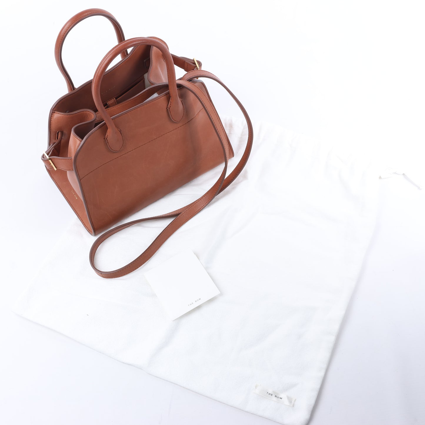 The Row – Weiche Margaux 10 – 2-Wege-Handtasche aus braunem Leder