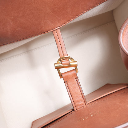 The Row – Weiche Margaux 10 – 2-Wege-Handtasche aus braunem Leder