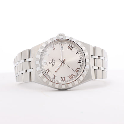 Tudor Royal 28500 6P37051 SS SS AT Uhr mit silbernem Zifferblatt