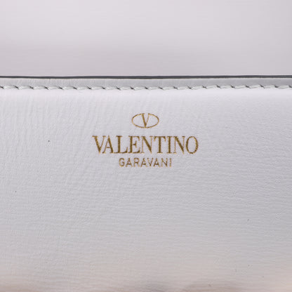 Valentino Garavani V logo Leather Shoulder bag in White