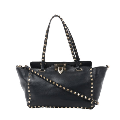 Valentino Garavani – Rockstud – 2-Wege-Handtasche aus schwarzem Leder