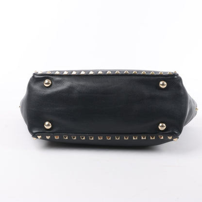 Valentino Garavani – Rockstud – 2-Wege-Handtasche aus schwarzem Leder