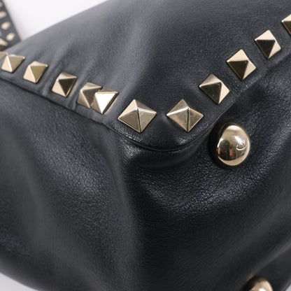 Valentino Garavani – Rockstud – 2-Wege-Handtasche aus schwarzem Leder
