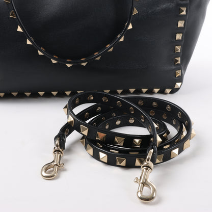 Valentino Garavani – Rockstud – 2-Wege-Handtasche aus schwarzem Leder