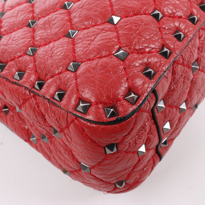 Valentino – Rockstud – 2-Wege-Schultertasche mit Spike-Kette in Rot