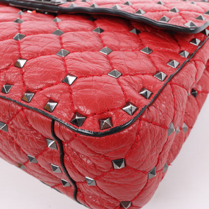 Valentino – Rockstud – 2-Wege-Schultertasche mit Spike-Kette in Rot