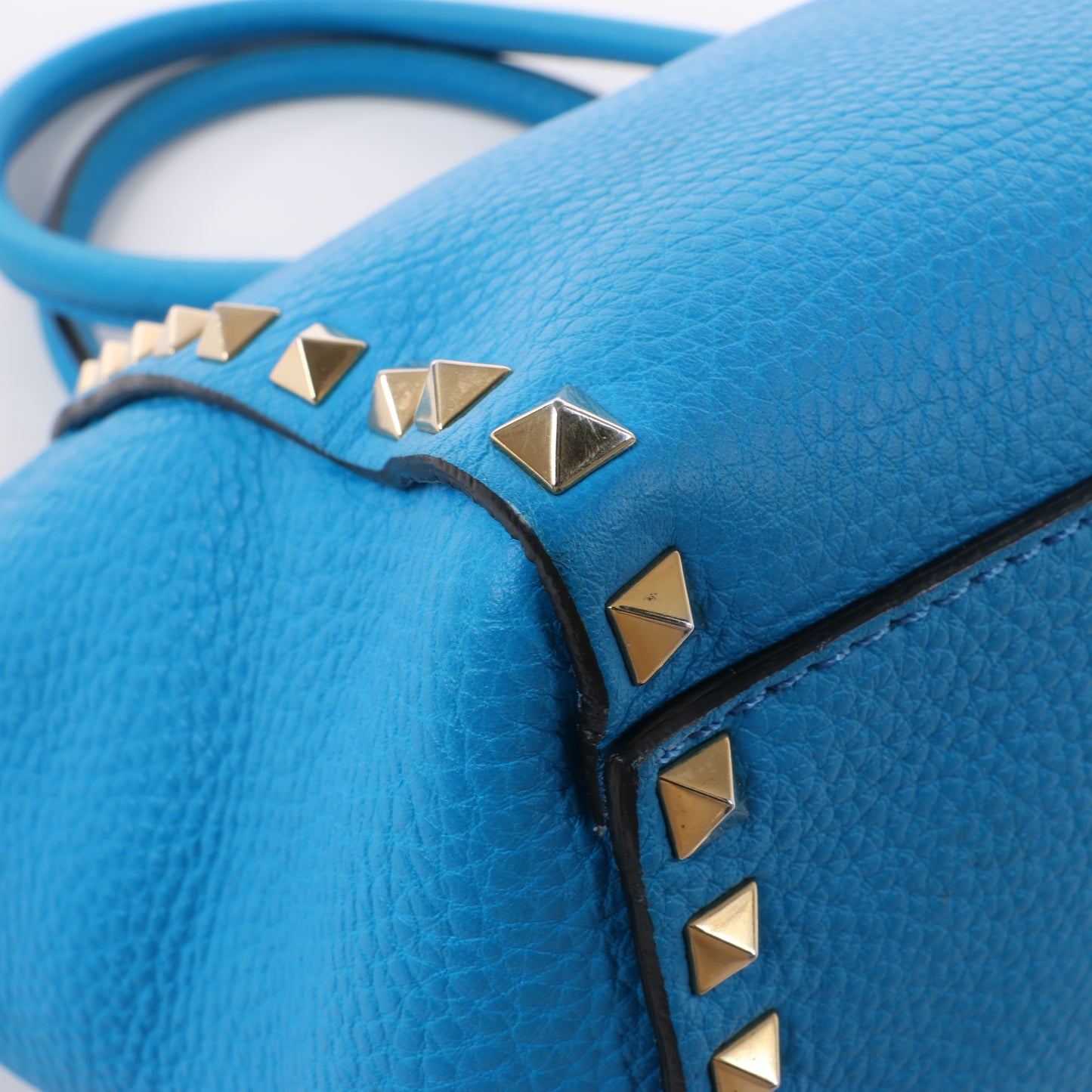 Valentino Garavani – Rockstud – 2-Wege-Handtasche aus blauem Leder