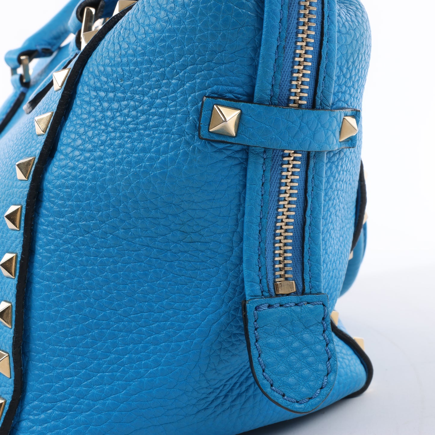 Valentino Garavani – Rockstud – 2-Wege-Handtasche aus blauem Leder