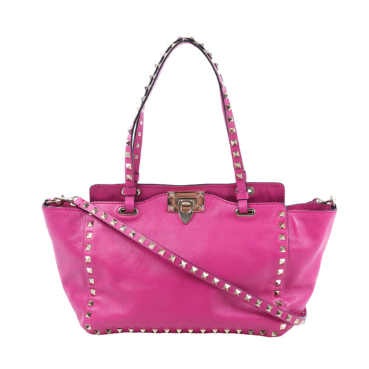 Valentino Garavani – Rockstud – 2-Wege-Handtasche aus rosa Leder