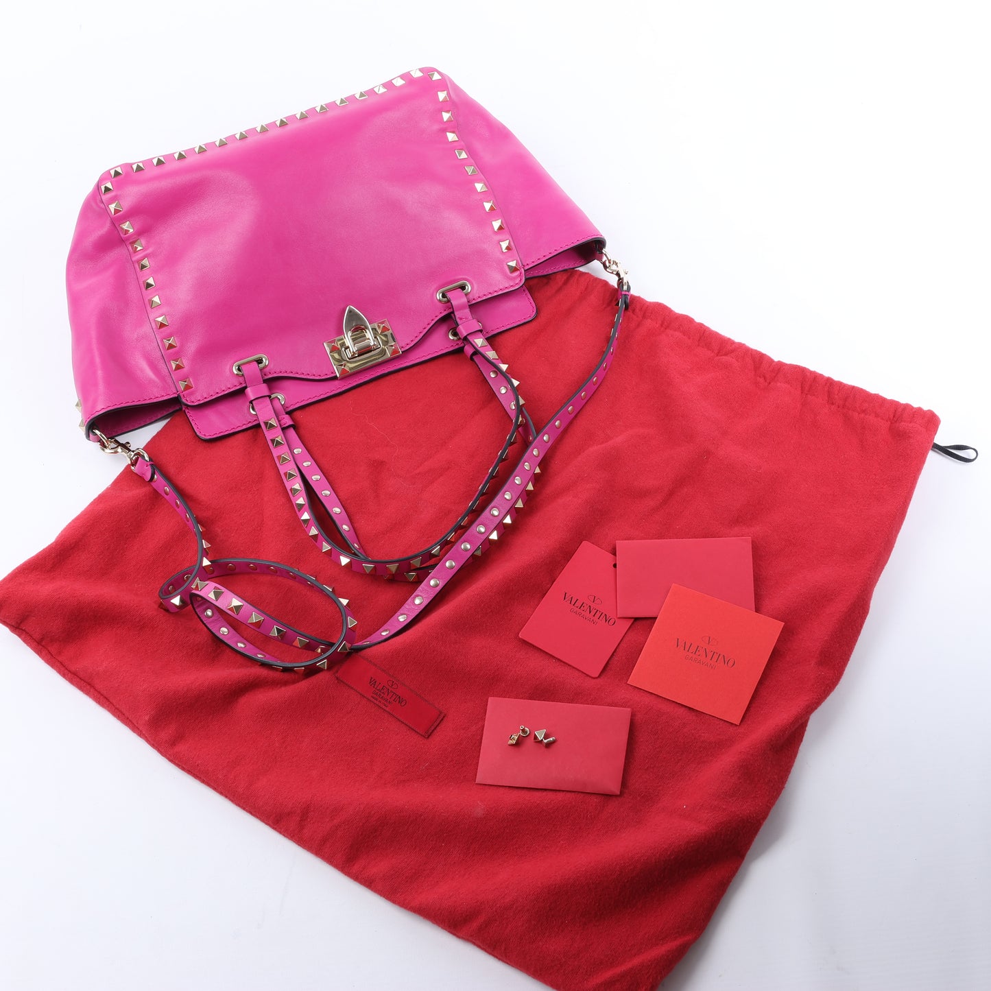 Valentino Garavani – Rockstud – 2-Wege-Handtasche aus rosa Leder