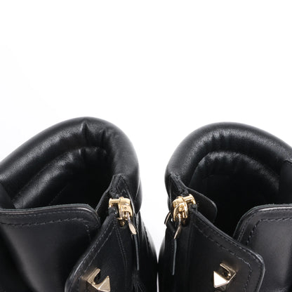 Valentino Garavani Rockstuds Leather Ankle Boots in Black, Size 37 EU