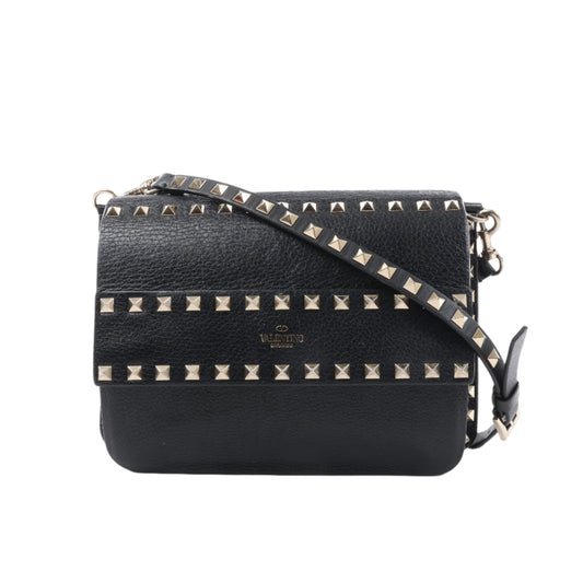 Sac bandoulière en cuir Rockstud Valentino Garavani noir