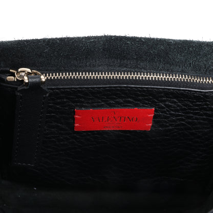 Sac bandoulière en cuir Rockstud Valentino Garavani noir