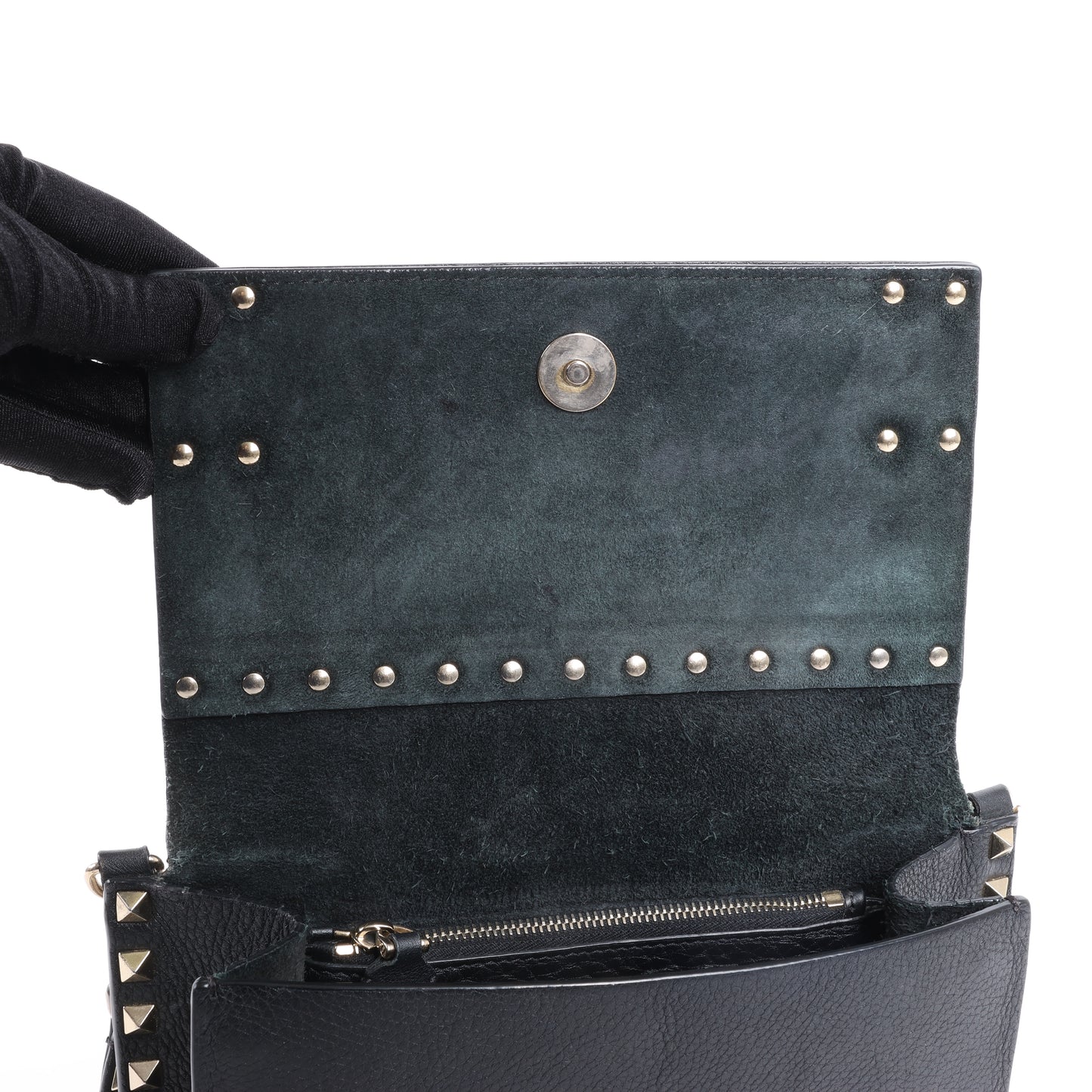 Sac bandoulière en cuir Rockstud Valentino Garavani noir