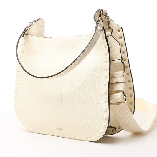 Valentino Garavani Sac à bandoulière en cuir Rockstud en écru