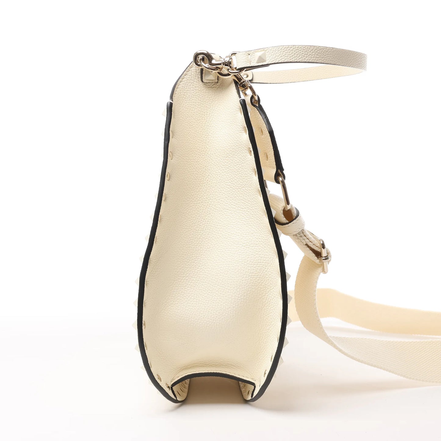 Valentino Garavani Sac à bandoulière en cuir Rockstud en écru