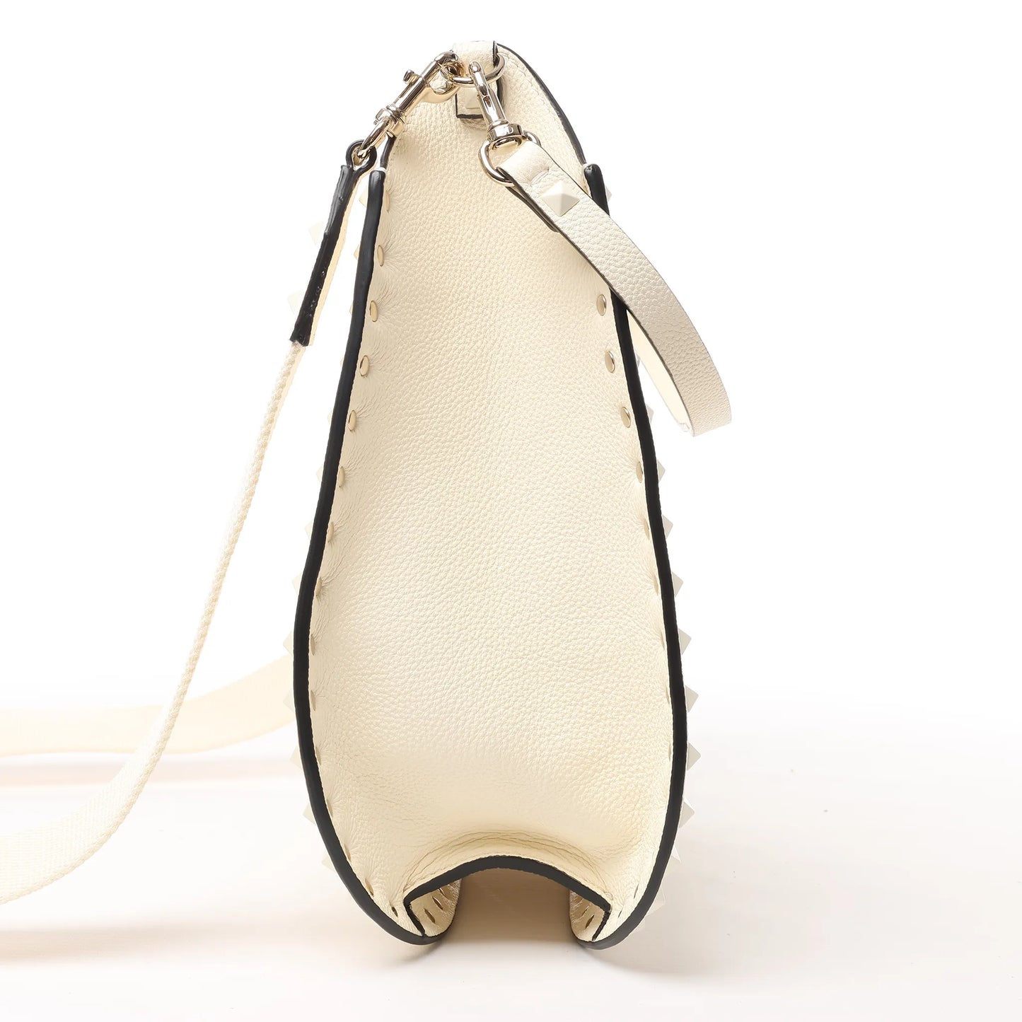 Valentino Garavani Sac à bandoulière en cuir Rockstud en écru