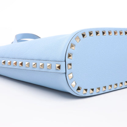Sac à bandoulière Rockstud en cuir et clous Valentino Garavani bleu