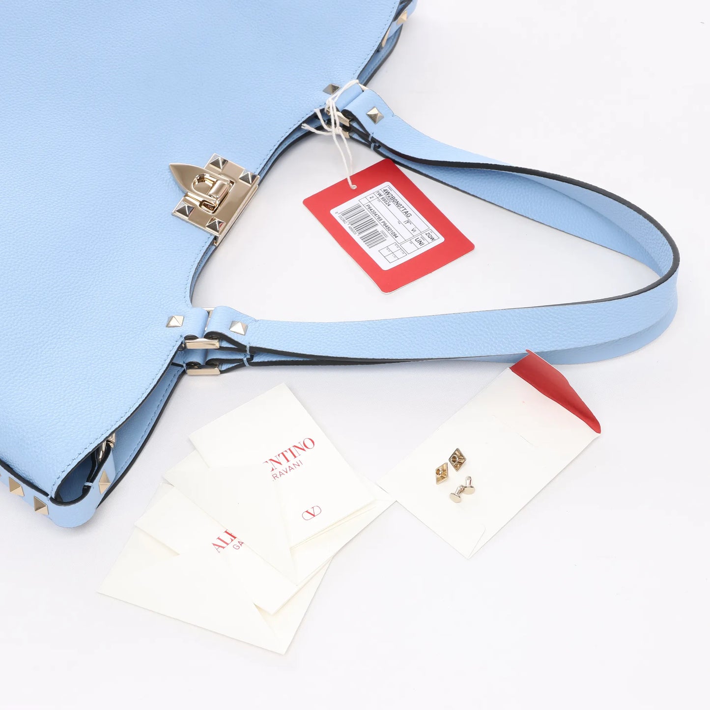 Sac à bandoulière Rockstud en cuir et clous Valentino Garavani bleu