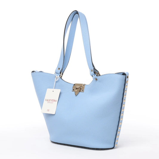 Sac à bandoulière Rockstud en cuir et clous Valentino Garavani bleu