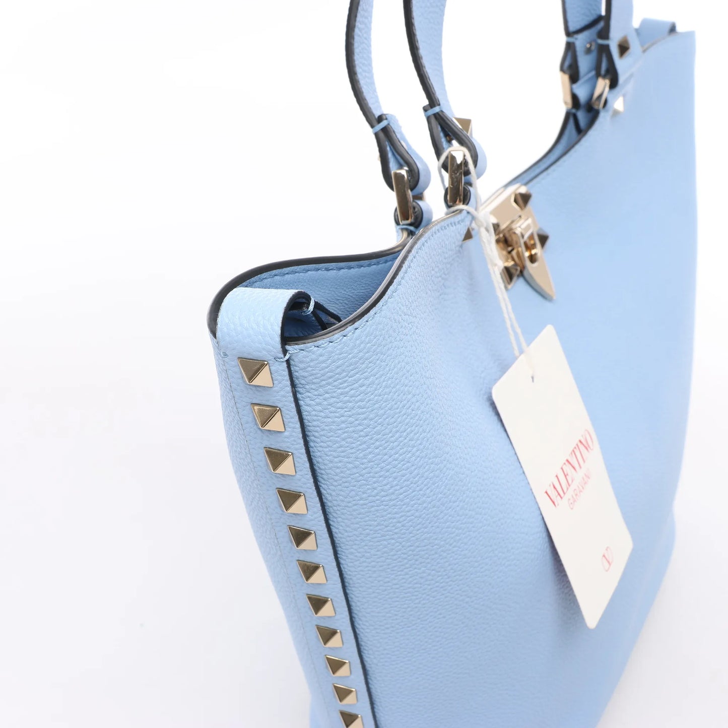 Sac à bandoulière Rockstud en cuir et clous Valentino Garavani bleu