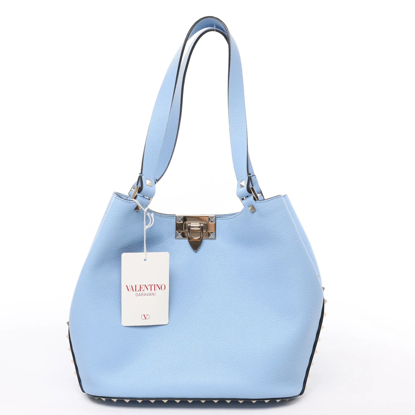 Sac à bandoulière Rockstud en cuir et clous Valentino Garavani bleu