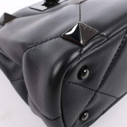 Valentino Garavani – Roman Studs – 3-Wege-Schultertasche aus schwarzem Leder
