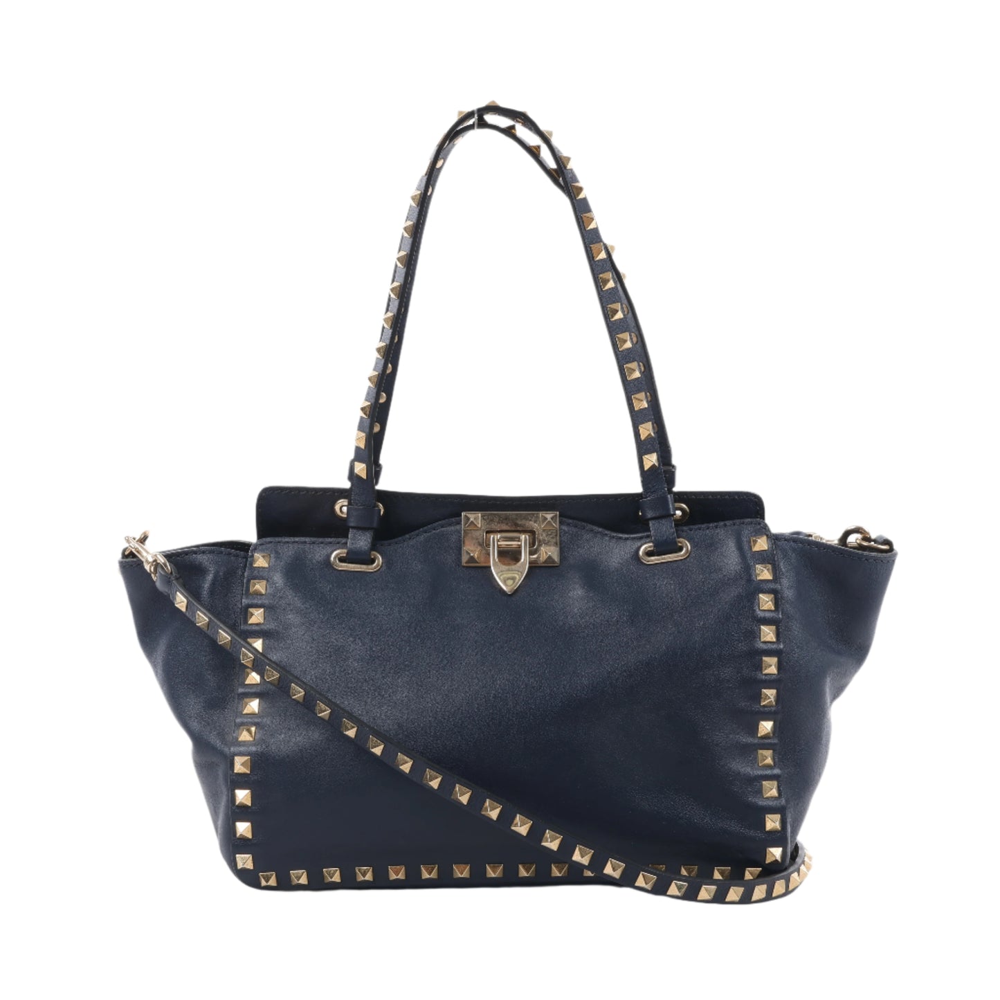 Valentino Garavani Rockstud 2Way-Handtasche aus Leder in Marineblau