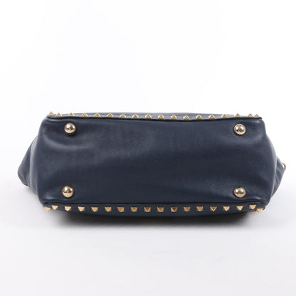 Valentino Garavani Rockstud 2Way-Handtasche aus Leder in Marineblau