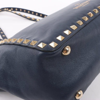Valentino Garavani Rockstud 2Way-Handtasche aus Leder in Marineblau