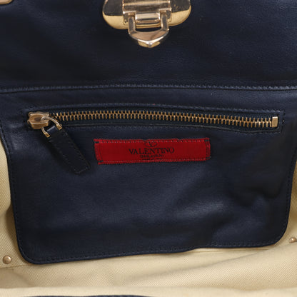 Valentino Garavani Rockstud 2Way-Handtasche aus Leder in Marineblau