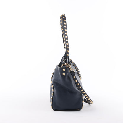 Valentino Garavani Rockstud 2Way-Handtasche aus Leder in Marineblau
