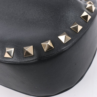 Valentino Garavani – Rockstuds – Schwarze Schultertasche aus Leder mit Kettenriemen