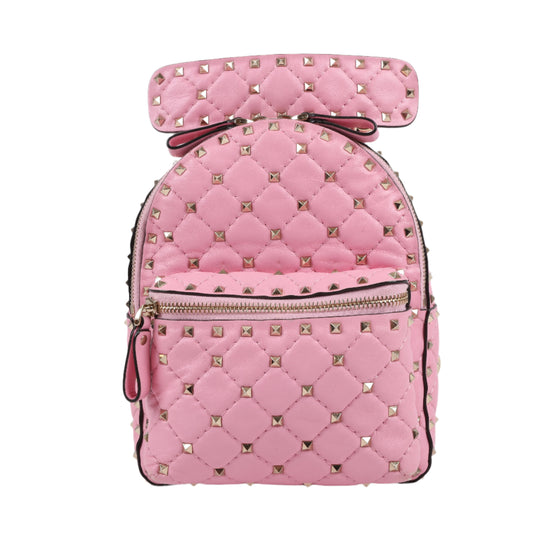 Valentino Garavani – Rockstud Spike – 2-Wege-Rucksack aus rosa Leder