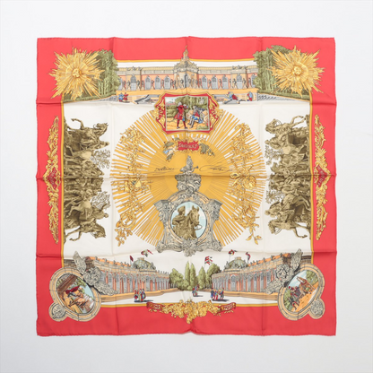 Hermès Carré 90 "SANSSOUCY" 100% Silk Scarf in Red