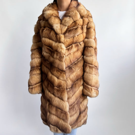 Vintage Christian Dior Paris Golden Fox Fur Coat