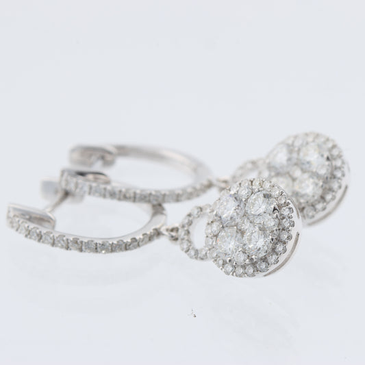 Nicht signierte / unsignierte Diamantohrringe K18WG 3,2 g D1,7