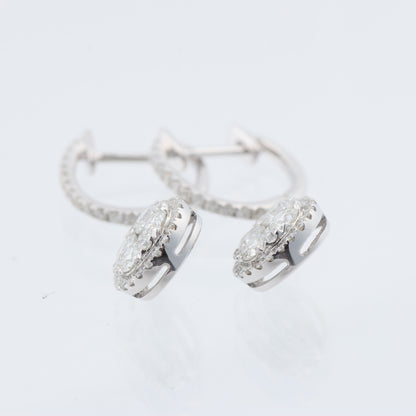 Nicht signierte / unsignierte Diamantohrringe K18WG 3,2 g D1,7
