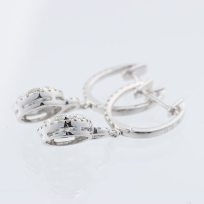 Nicht signierte / unsignierte Diamantohrringe K18WG 3,2 g D1,7