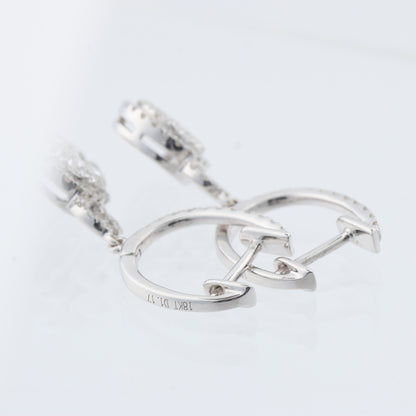 Nicht signierte / unsignierte Diamantohrringe K18WG 3,2 g D1,7