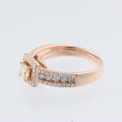 Nicht signierter / unsignierter 18 Karat Roségoldring mit Diamanten, Größe 52 EU